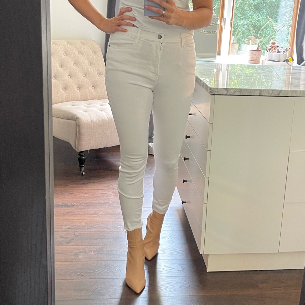 New! Frame Women's White Skinny Jeans 91% cotton size 32